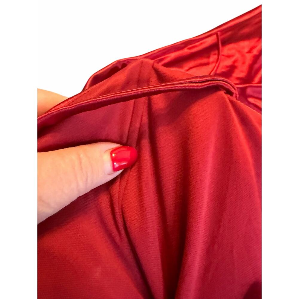STACEES Red Satin Corset Gown Thigh-High Slit - Size 8 - Picture 12 of 16